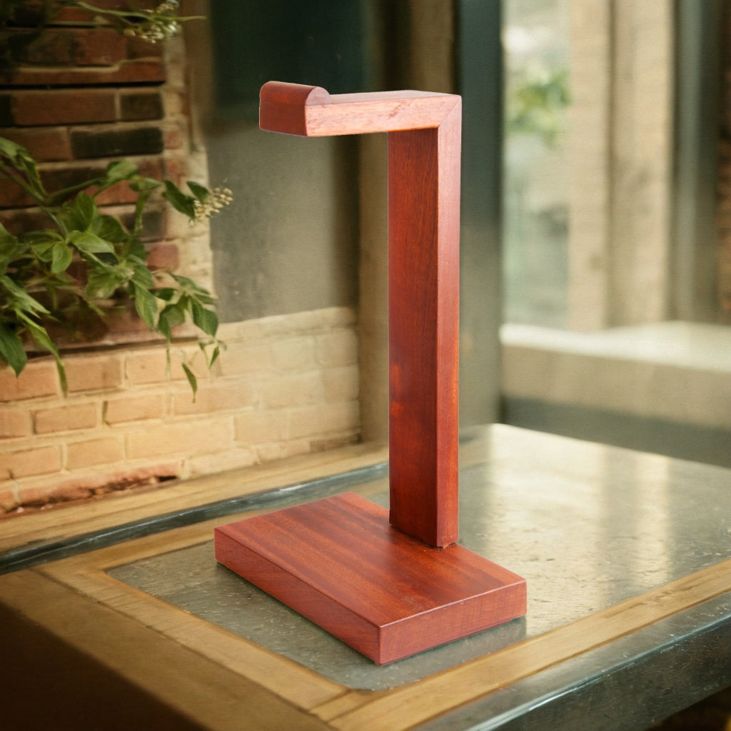 Plain Wooden Headphone Stand in wood