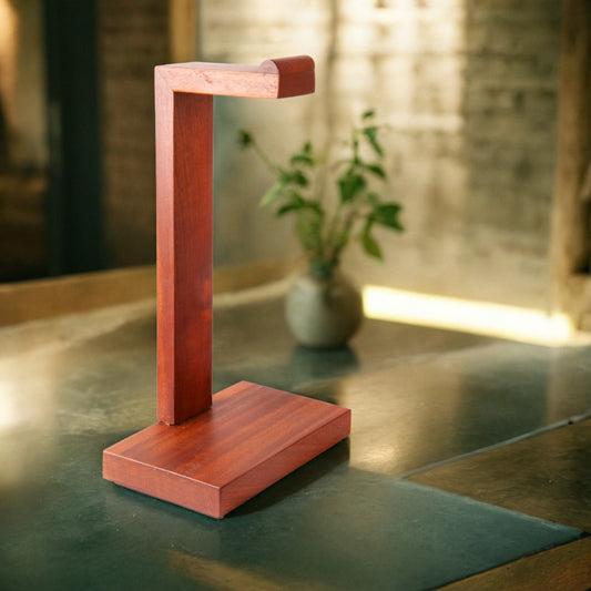 Plain Wooden Headphone Stand in wood