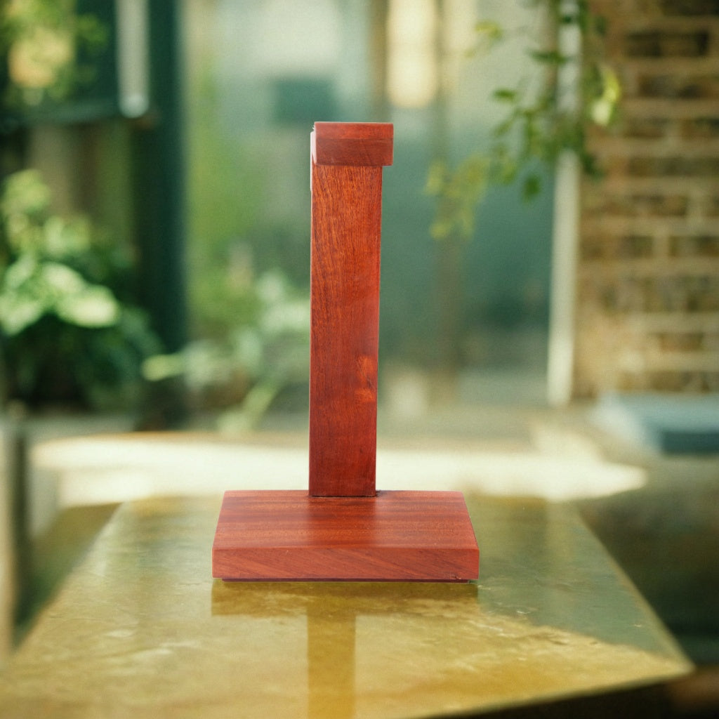 Plain Wooden Headphone Stand in wood